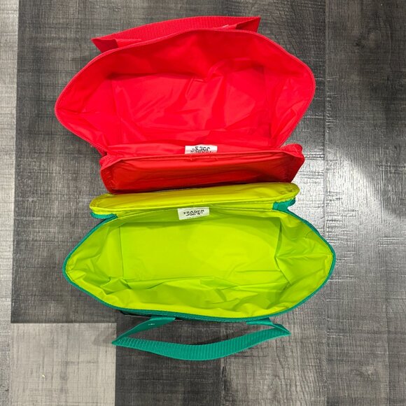 TRADER JOE'S NWT INSULATED LUNCH BAGS. RED & GREEN LIMITED EDITION Set o… - Picture 2 of 5